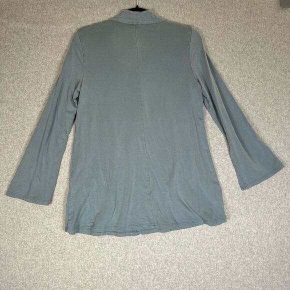Eileen Fisher Womens Size Small Pullover Tunic Top Blue Gray V Neck Long Sleeve - Picture 5 of 7